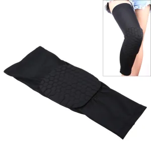 1 PC Beehive Shaped Sports Collision-resistant Lycra Elastic Knee Support Guard, Long Version, Size: M(Black)