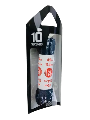 10 Seconds ® Athletic Printed Laces | Black with White Skull & Bones