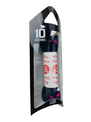 10 Seconds ® Athletic Printed Laces | Black/Pink Star