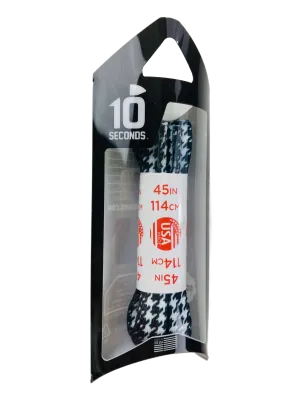 10 Seconds ® Athletic Printed Laces | Black/White Houndstooth