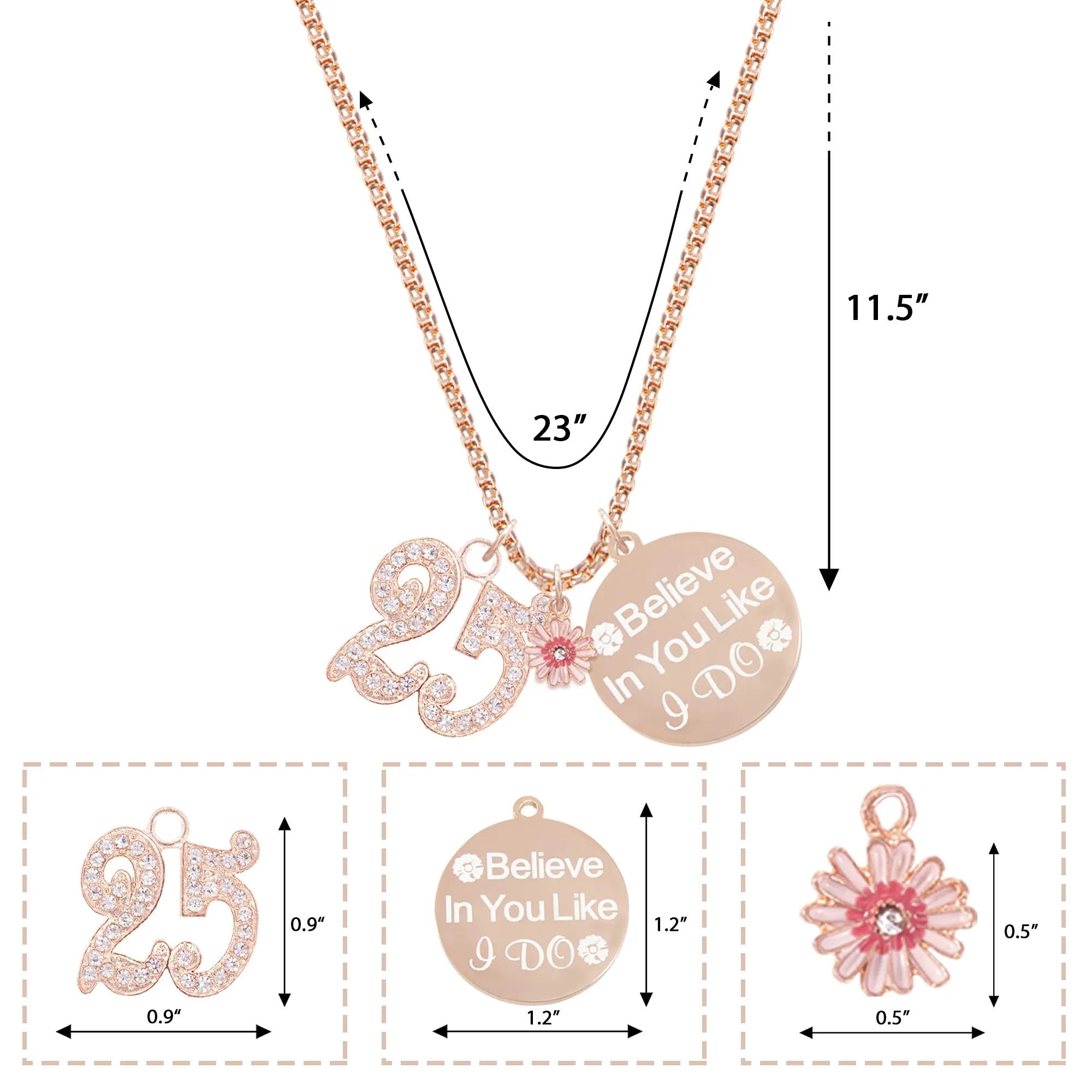 25th Birthday,25th Birthday Gifts for Women,25th Birthday Bracelet,25th Birthday Necklace