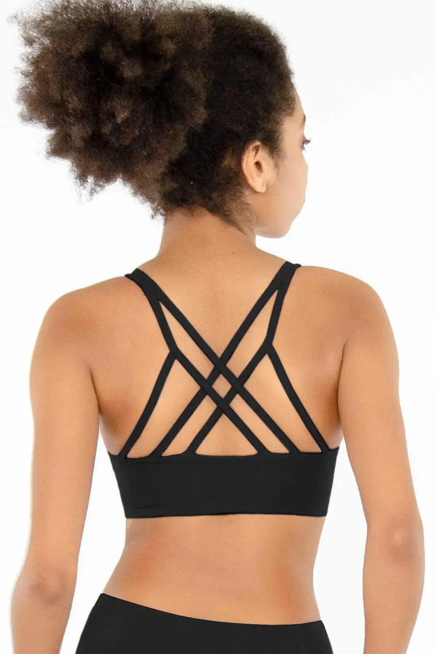 4 for $54 - Black Kelly Strappy Padded Sports Bra - Women