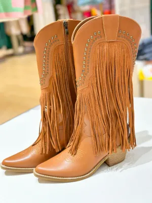 Adela Studded Fringe Tall Boots