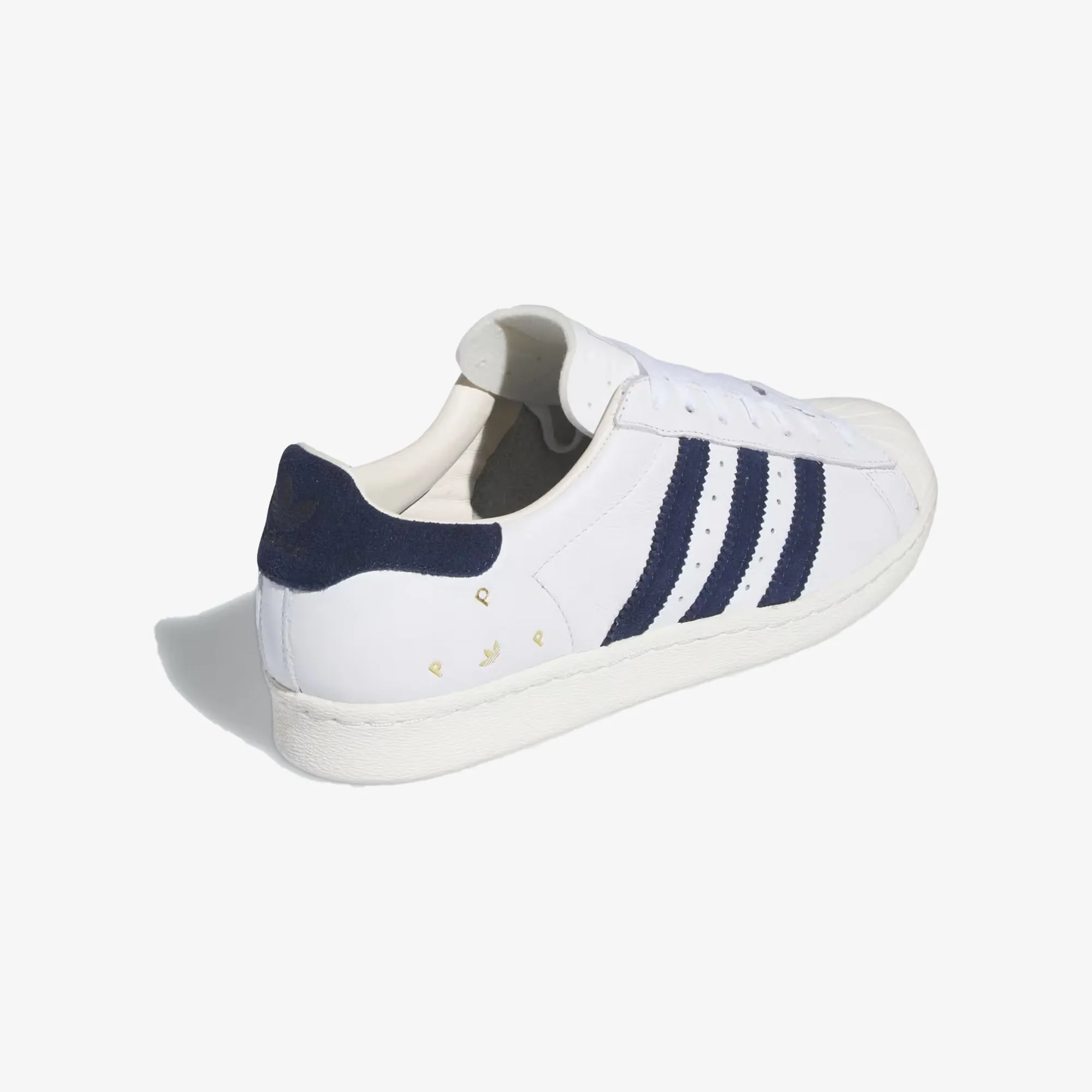 Adidas Originals | POP TRADING CO SUPERSTAR ADV TRAINERS  { CLOUD WHITE/NAVY/CHALK WHITE