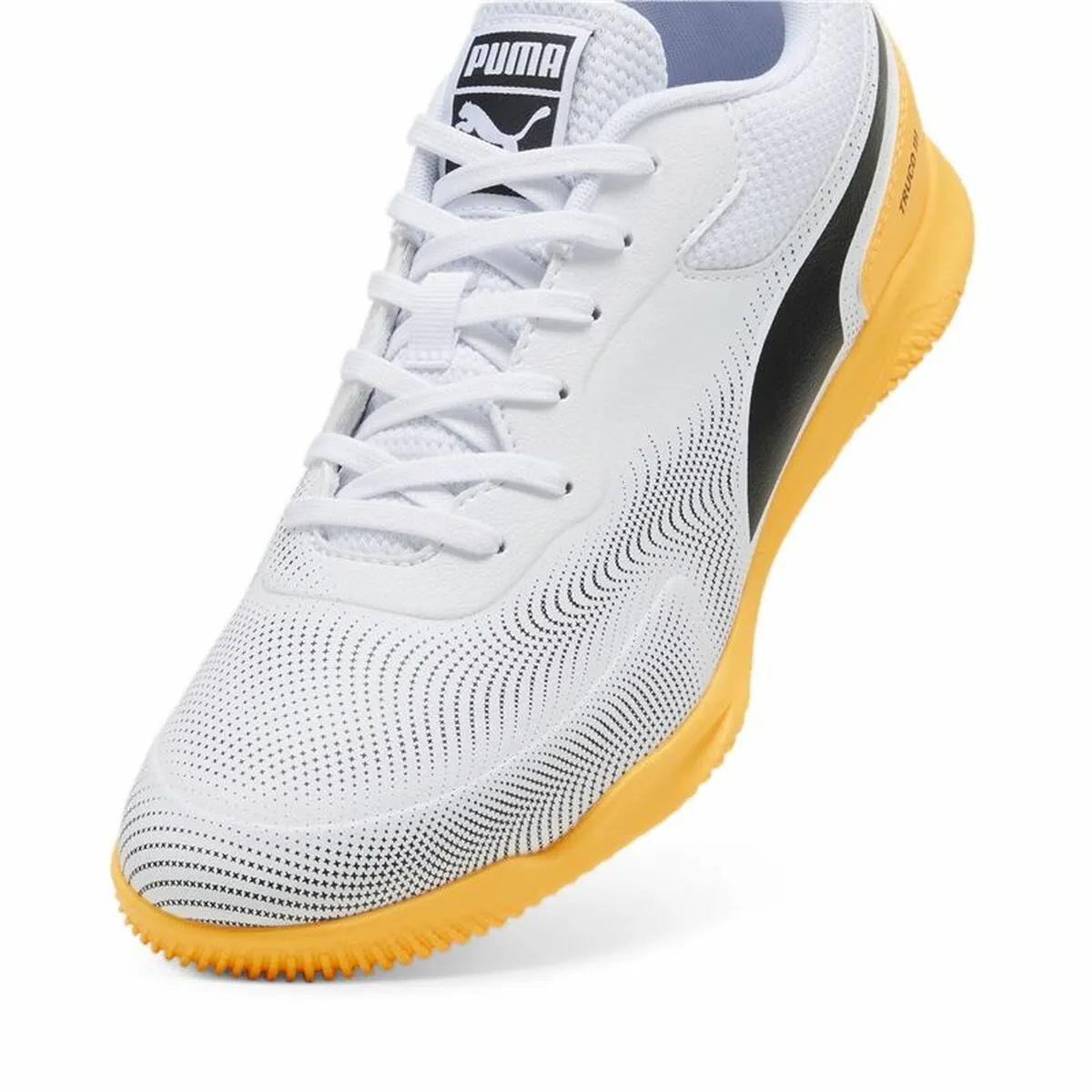 Adult's Indoor Football Shoes Puma Truco II White Black Orange Unisex