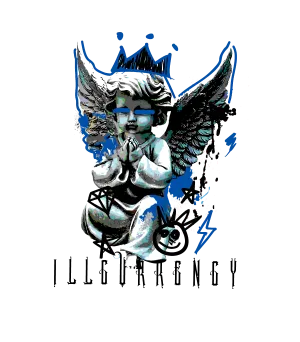 Air Jordan 1 Low OG Game Royal White T-Shirt (Graffiti Angel)| illcurrency