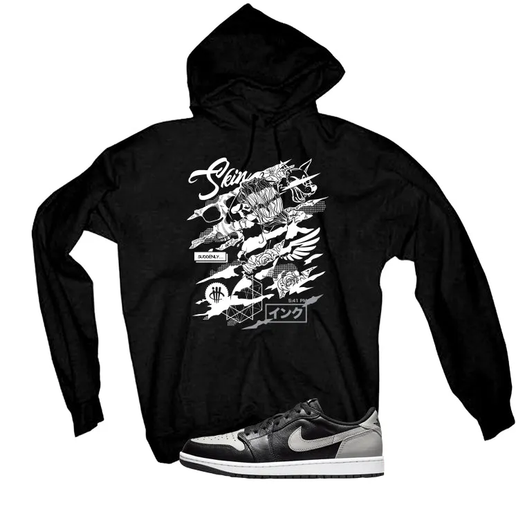 Air Jordan 1 Low OG Shadow Black T-Shirt (SKIN AND INK)