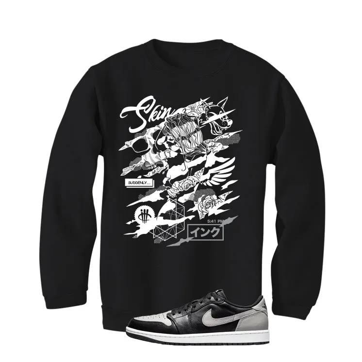 Air Jordan 1 Low OG Shadow Black T-Shirt (SKIN AND INK)