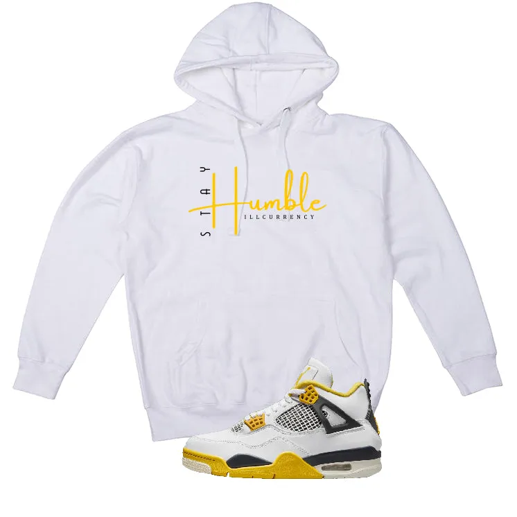 Air Jordan 4 WNNS “Vivid Sulfur” | illcurrency White T-Shirt (Stay Humble)