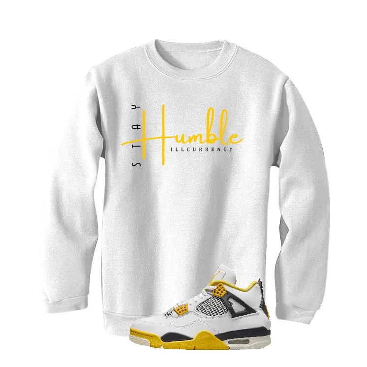 Air Jordan 4 WNNS “Vivid Sulfur” | illcurrency White T-Shirt (Stay Humble)