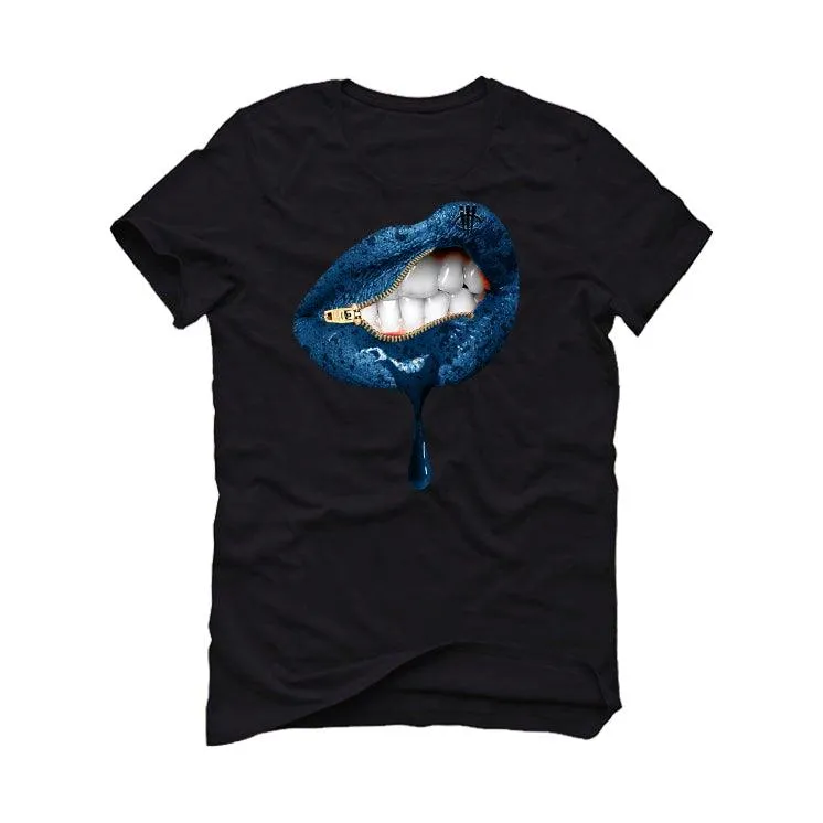 Air Jordan 5 “Racer Blue” Black T-Shirt (LIPS UNSEALED)