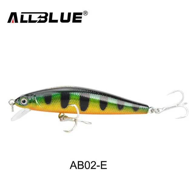 ALLBLUE 2017 Good Quality Fishing Lure Laser Minnow Wobbler Professional Baits 70mm/6.5g 8# Anti-rust Hook Crankbait Popper AB02