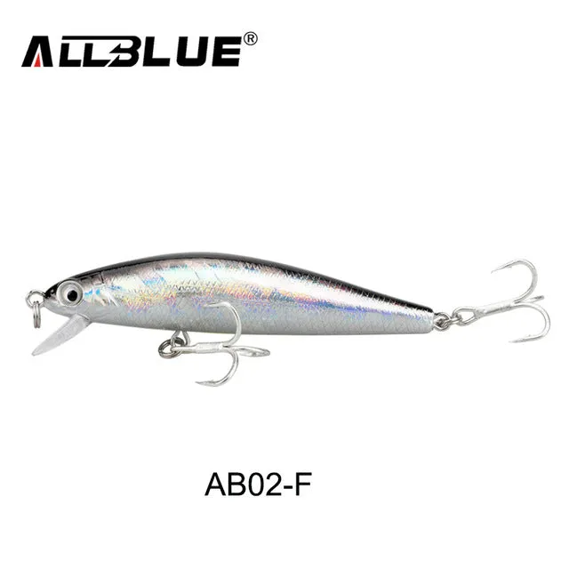 ALLBLUE 2017 Good Quality Fishing Lure Laser Minnow Wobbler Professional Baits 70mm/6.5g 8# Anti-rust Hook Crankbait Popper AB02