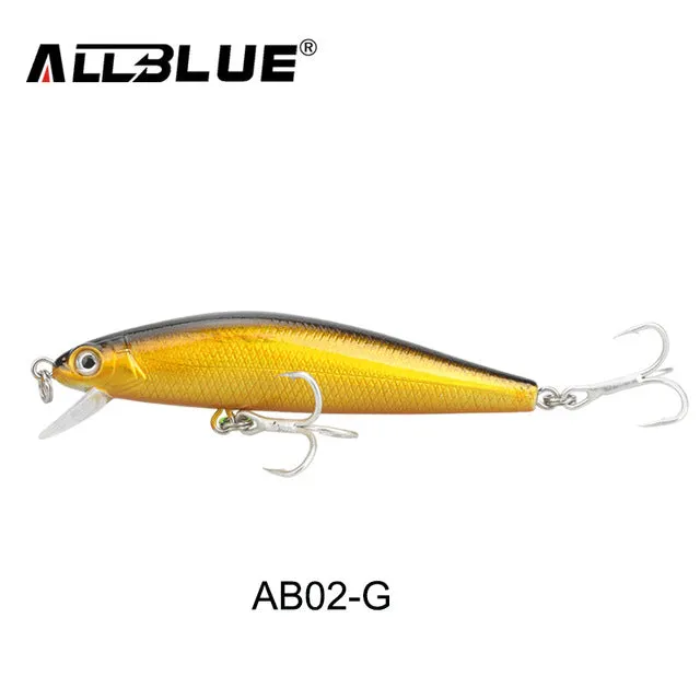 ALLBLUE 2017 Good Quality Fishing Lure Laser Minnow Wobbler Professional Baits 70mm/6.5g 8# Anti-rust Hook Crankbait Popper AB02