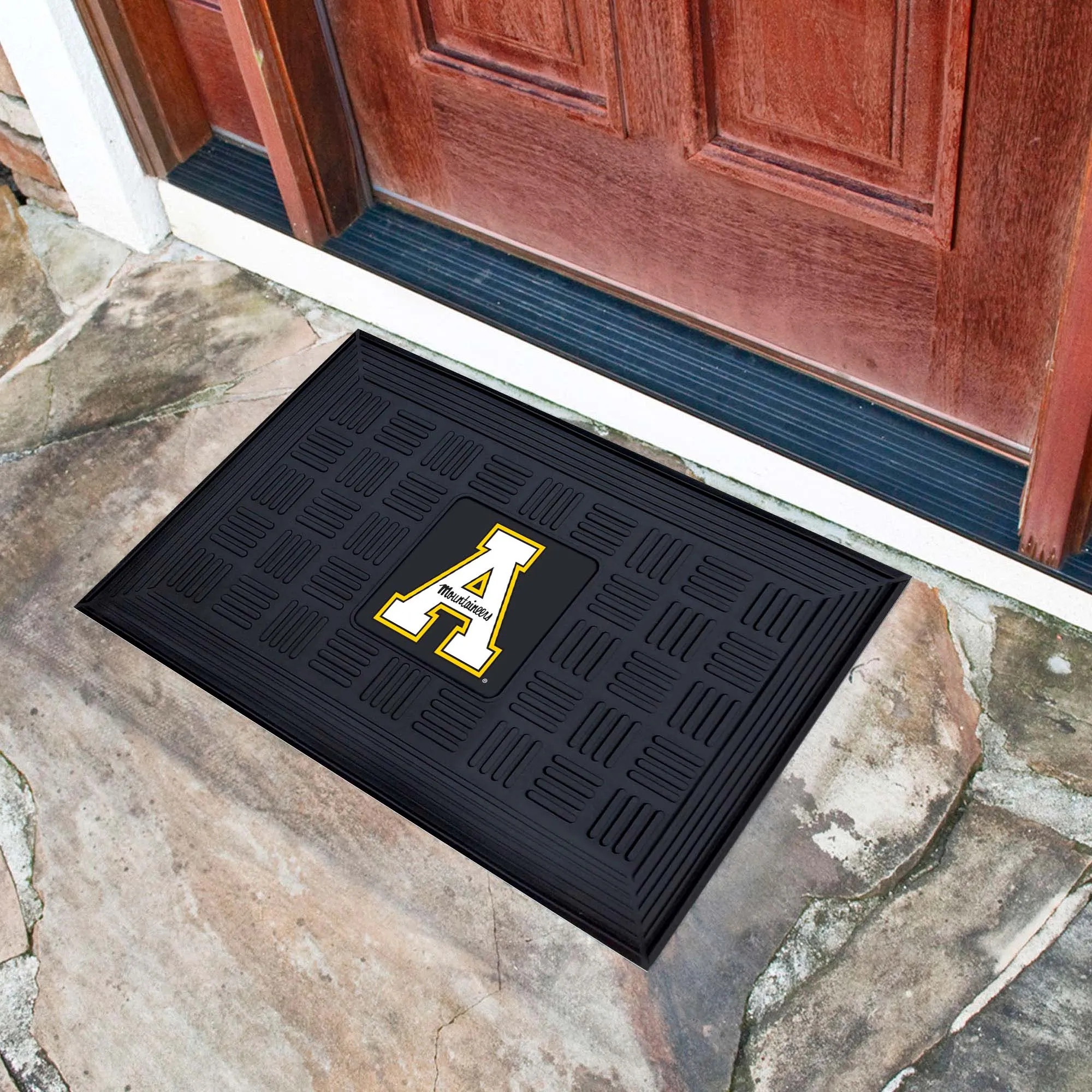 Appalachian State Mountaineers Heavy Duty Vinyl Medallion Door Mat - 19.5in. x 31in.