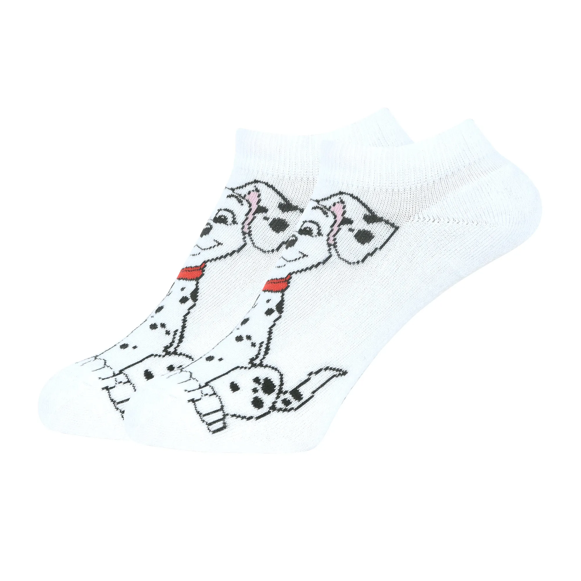 Balenzia x Disney Character Cushioned Ankle socks for women-101 Dalmations (Pack of 1 Pair/1U)-White