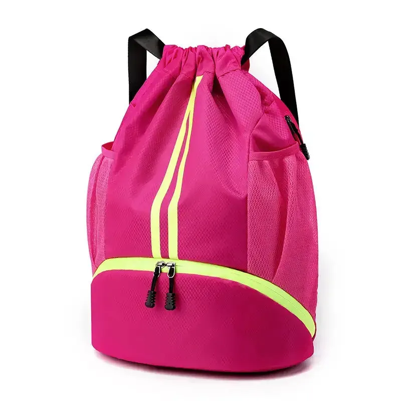 Basketball Drawstring Backpack with Wet Proof Pocket