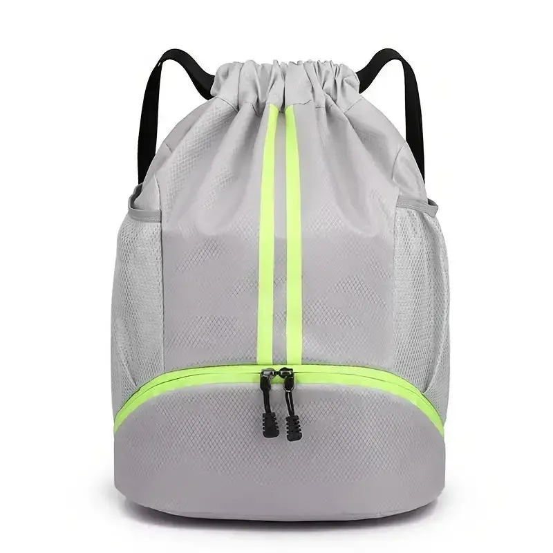 Basketball Drawstring Backpack with Wet Proof Pocket