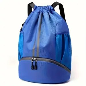 Basketball Drawstring Backpack with Wet Proof Pocket