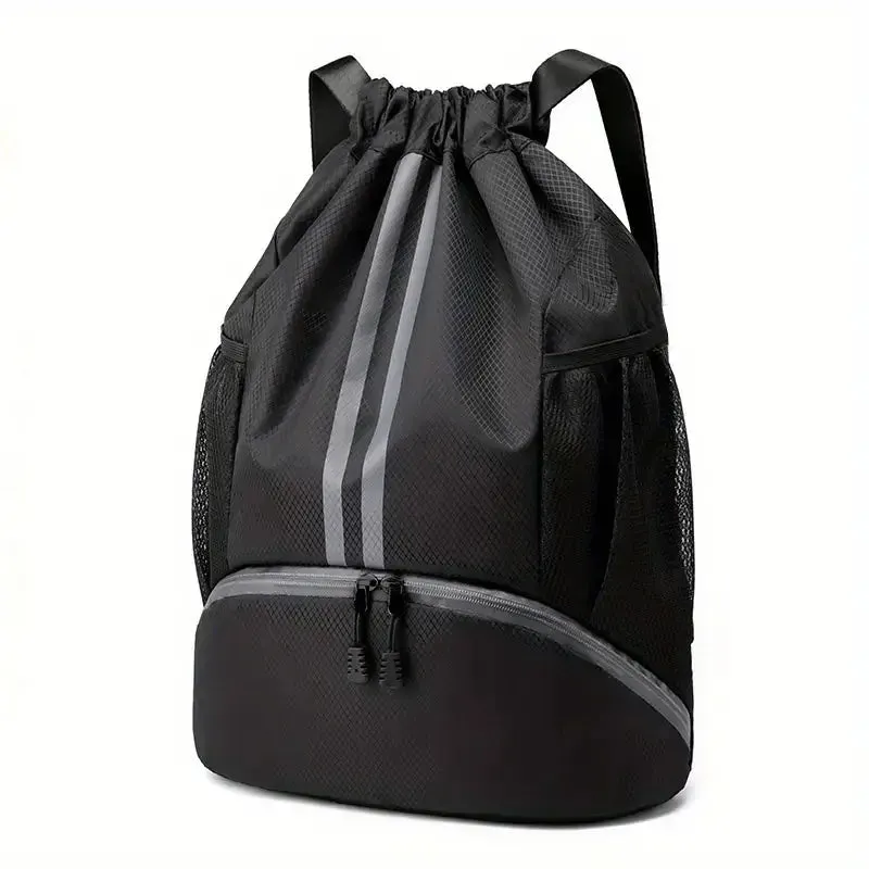 Basketball Drawstring Backpack with Wet Proof Pocket