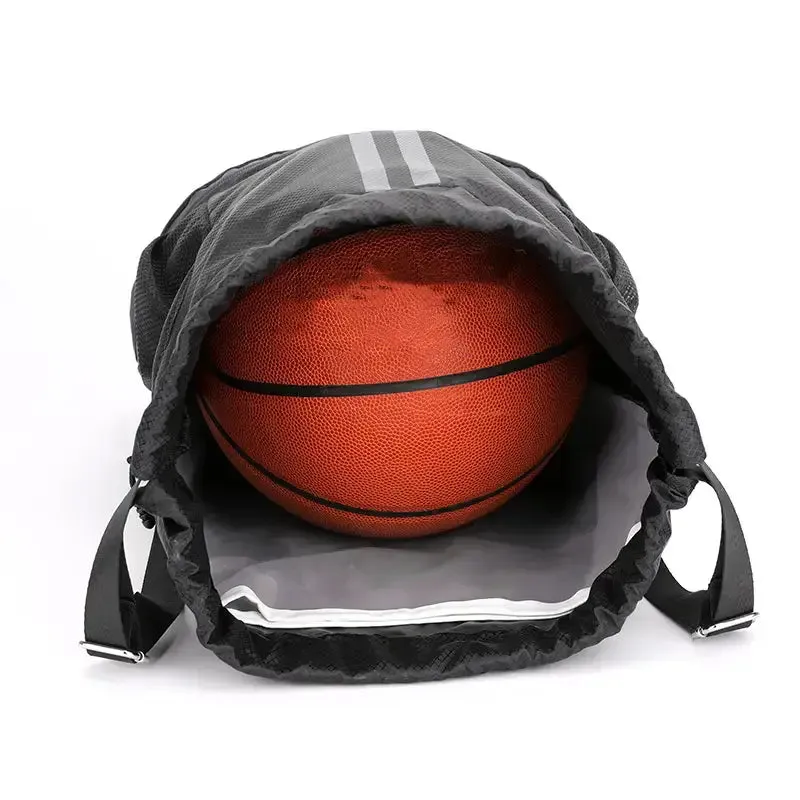 Basketball Drawstring Backpack with Wet Proof Pocket