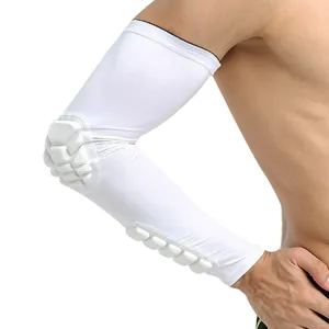 Basketball Sleeve Cellular Anti-collision Anti-slip Compression Elbow Protective Gear, Size:XL(WHITE)