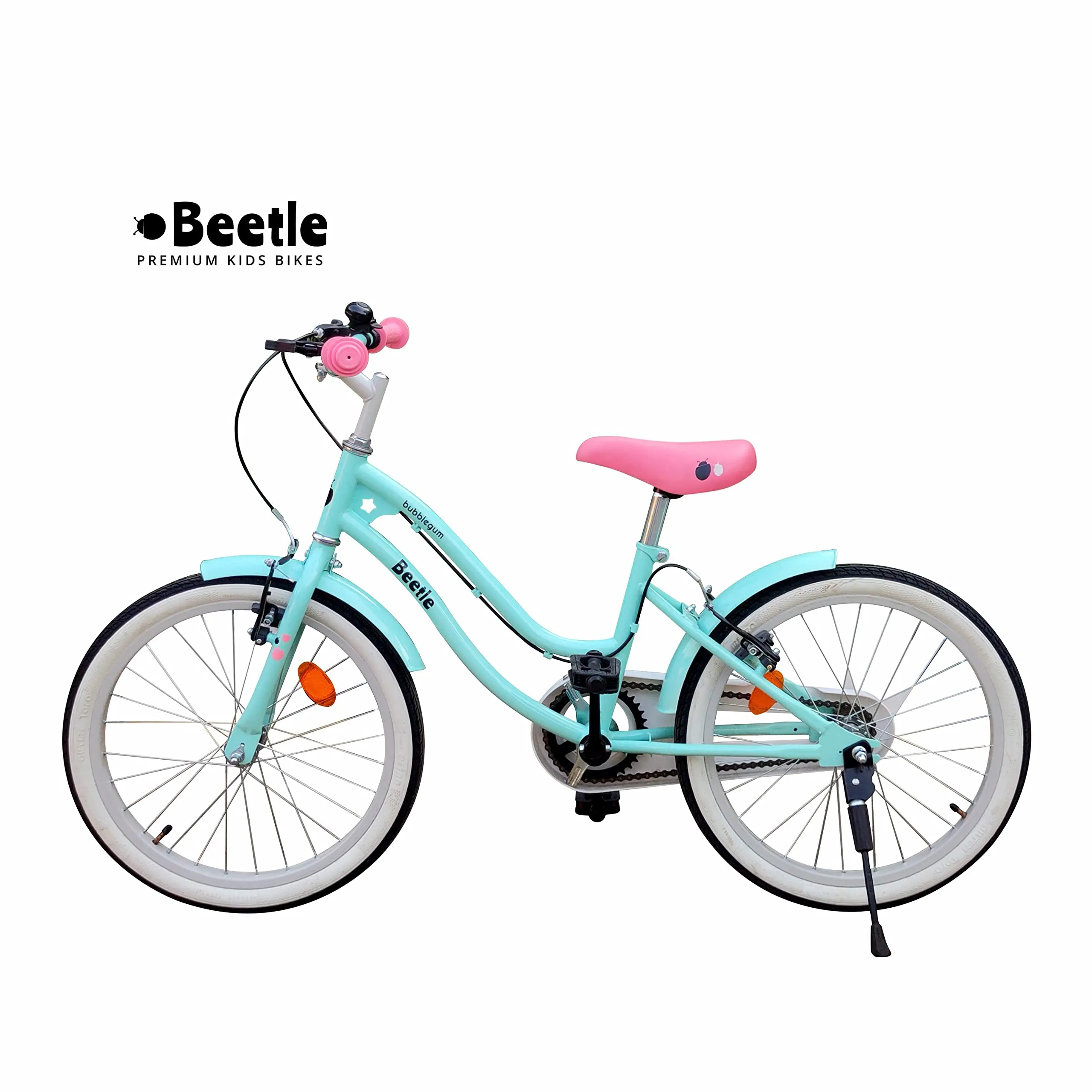 Beetle Bubblegum 20T Kids’ Bike, 12 Inch Frame, Turquoise Blue, Single Speed Steel Frame Bike, Ideal for 6-10 Years Unisex, Height 3.5-4.5 feet