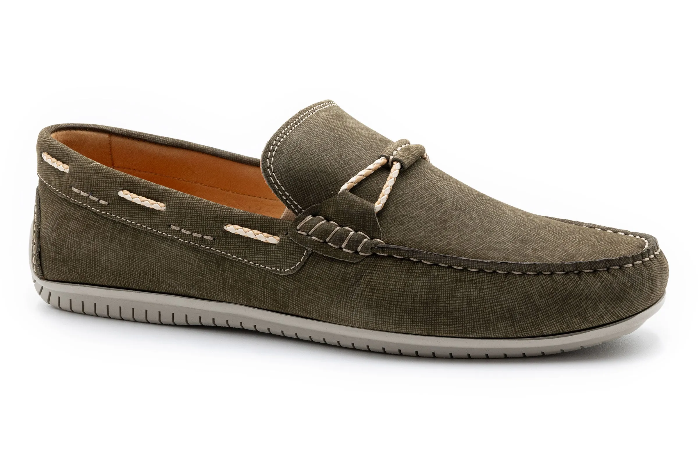 Bermuda Nubuck Braided Bit Loafers - Moss