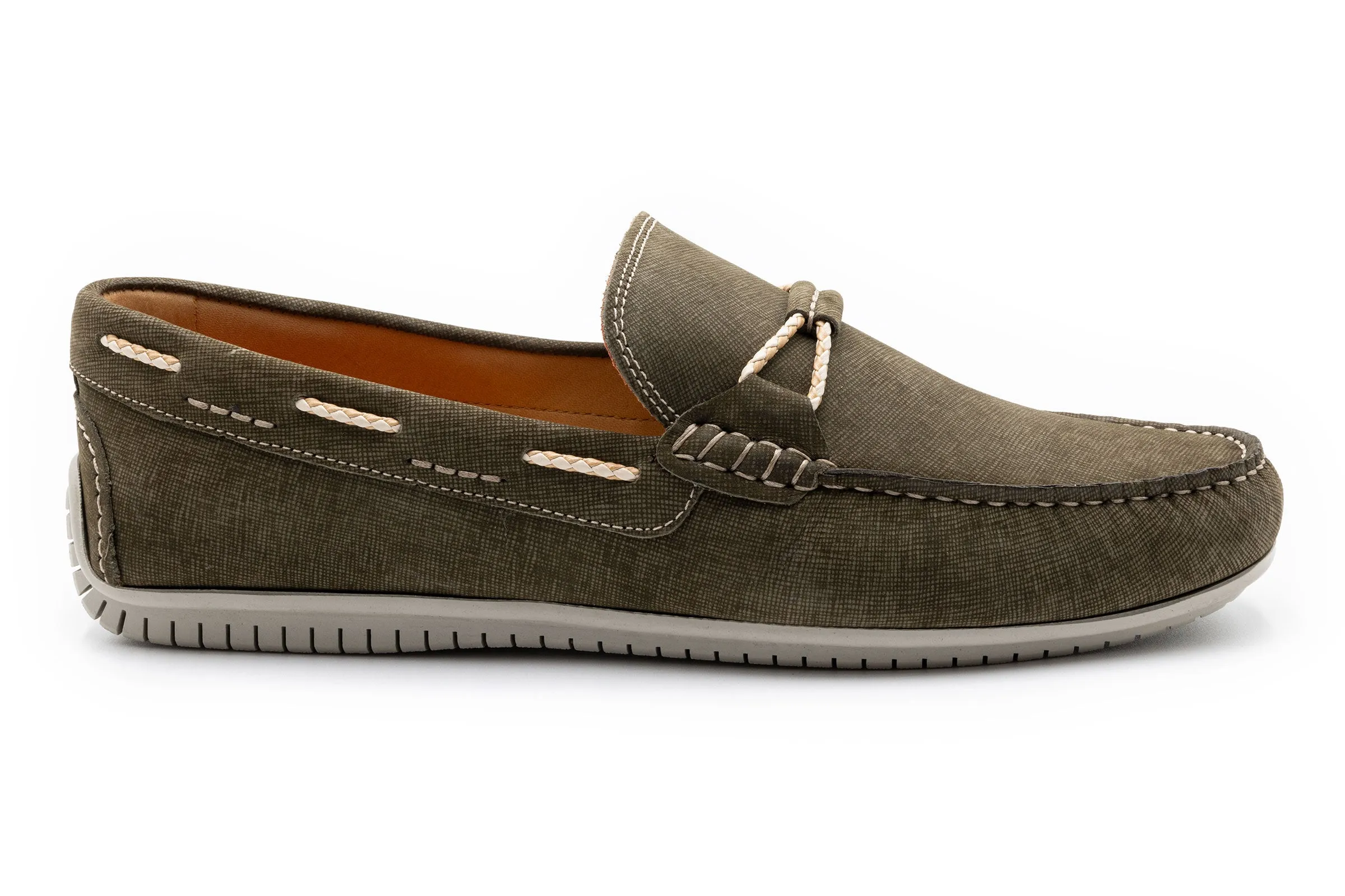 Bermuda Nubuck Braided Bit Loafers - Moss