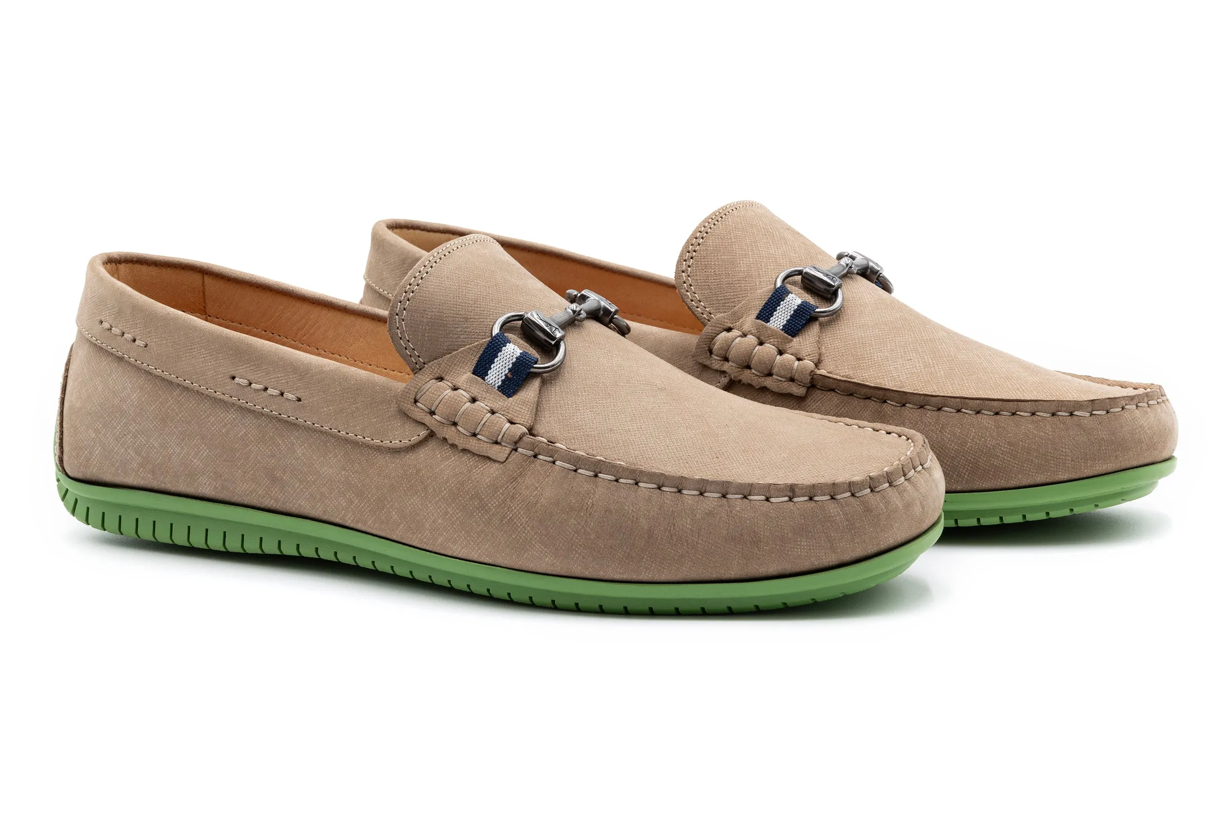 Bermuda Nubuck Horse Bit Loafers - Sand