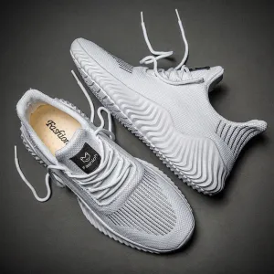 Breathable White Trendy Sneakers Men Casual Snikers