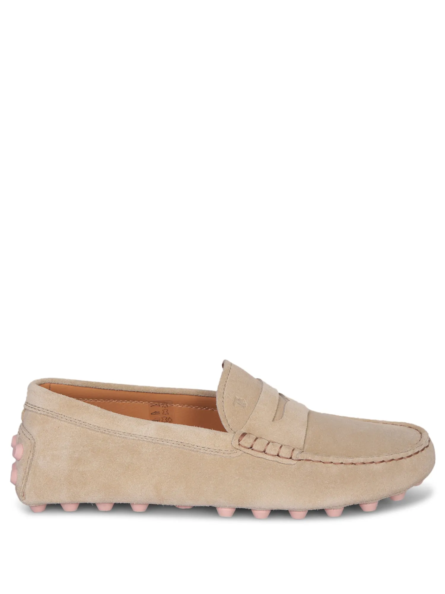 Bubble Gummy beige suede leather