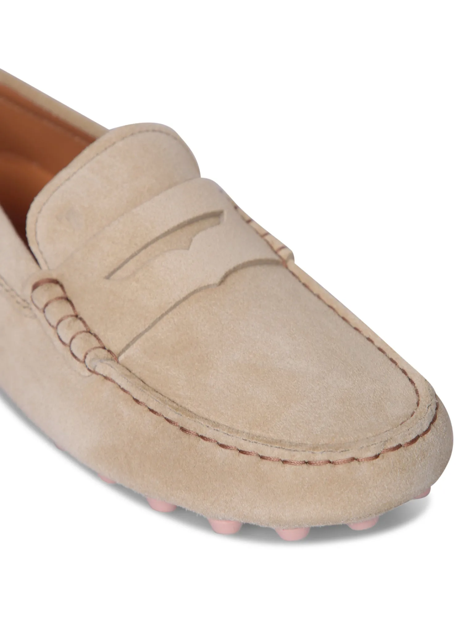 Bubble Gummy beige suede leather