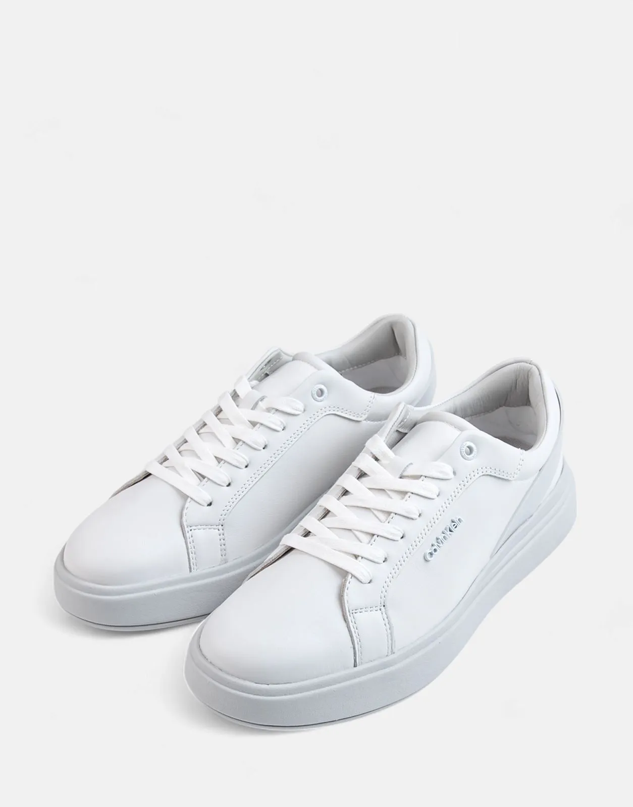 Calvin Klein Low Top Lace Up Stripe White Sneakers