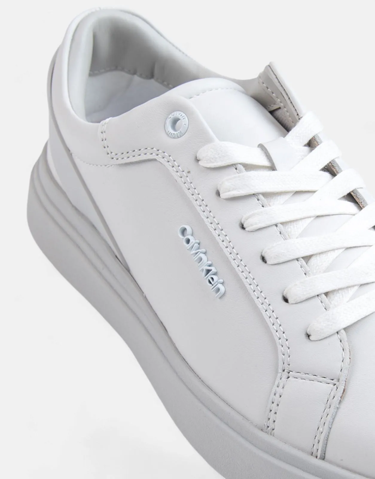 Calvin Klein Low Top Lace Up Stripe White Sneakers