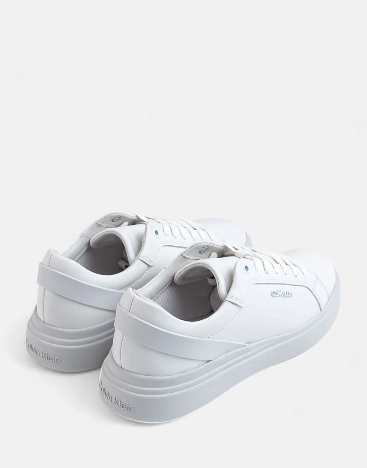 Calvin Klein Low Top Lace Up Stripe White Sneakers