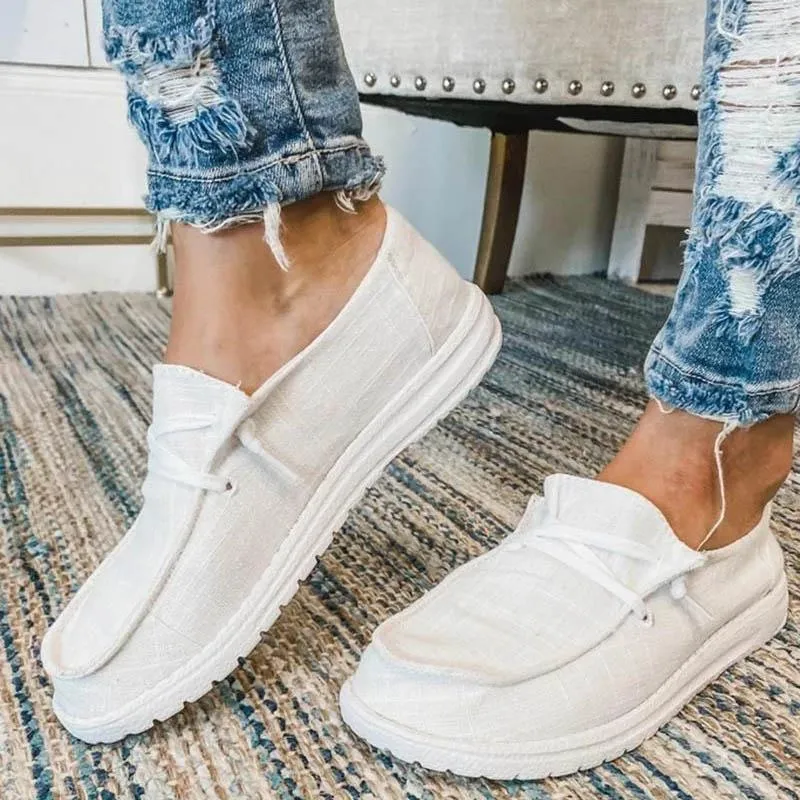 Canvas shoes with laces - comfort for women