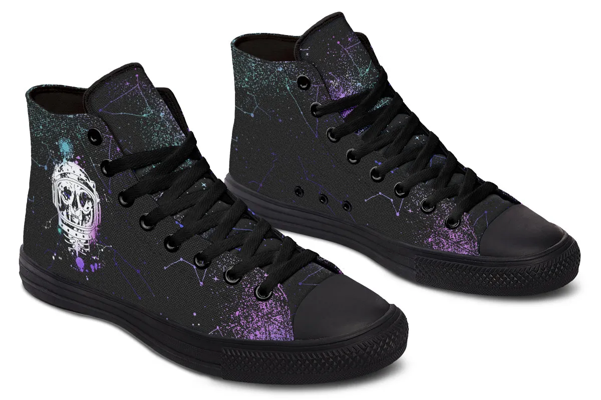 Cat-Astro-Phe High Tops - Classic Premium Canvas Shoes with Comfortable and Durable Soles