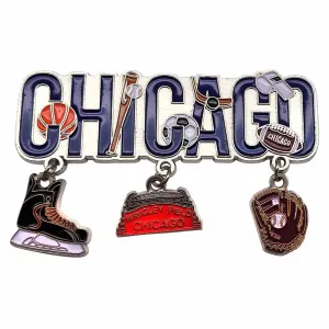 Chicago Sports Collage Dangle Magnet