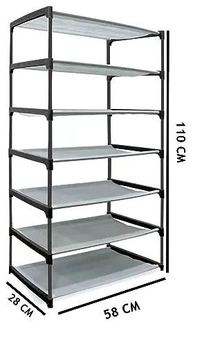 CMerchants Smart Buy Home Utility Portable Space Saving 6 Layer Metal Shoe Rack Organizer Stand GREY