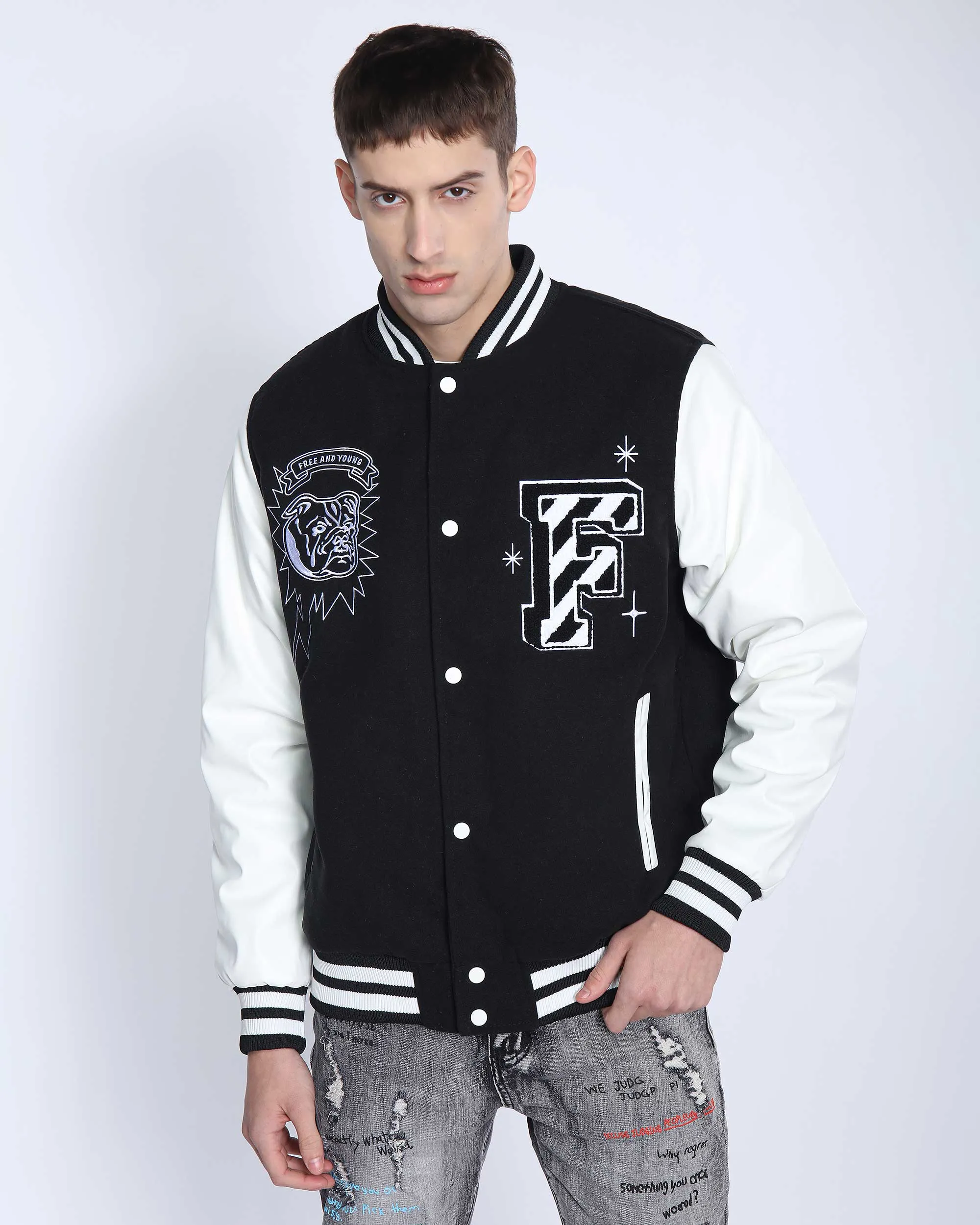 Colorblock Track Baseball Jacket-Mexico Local Delivery