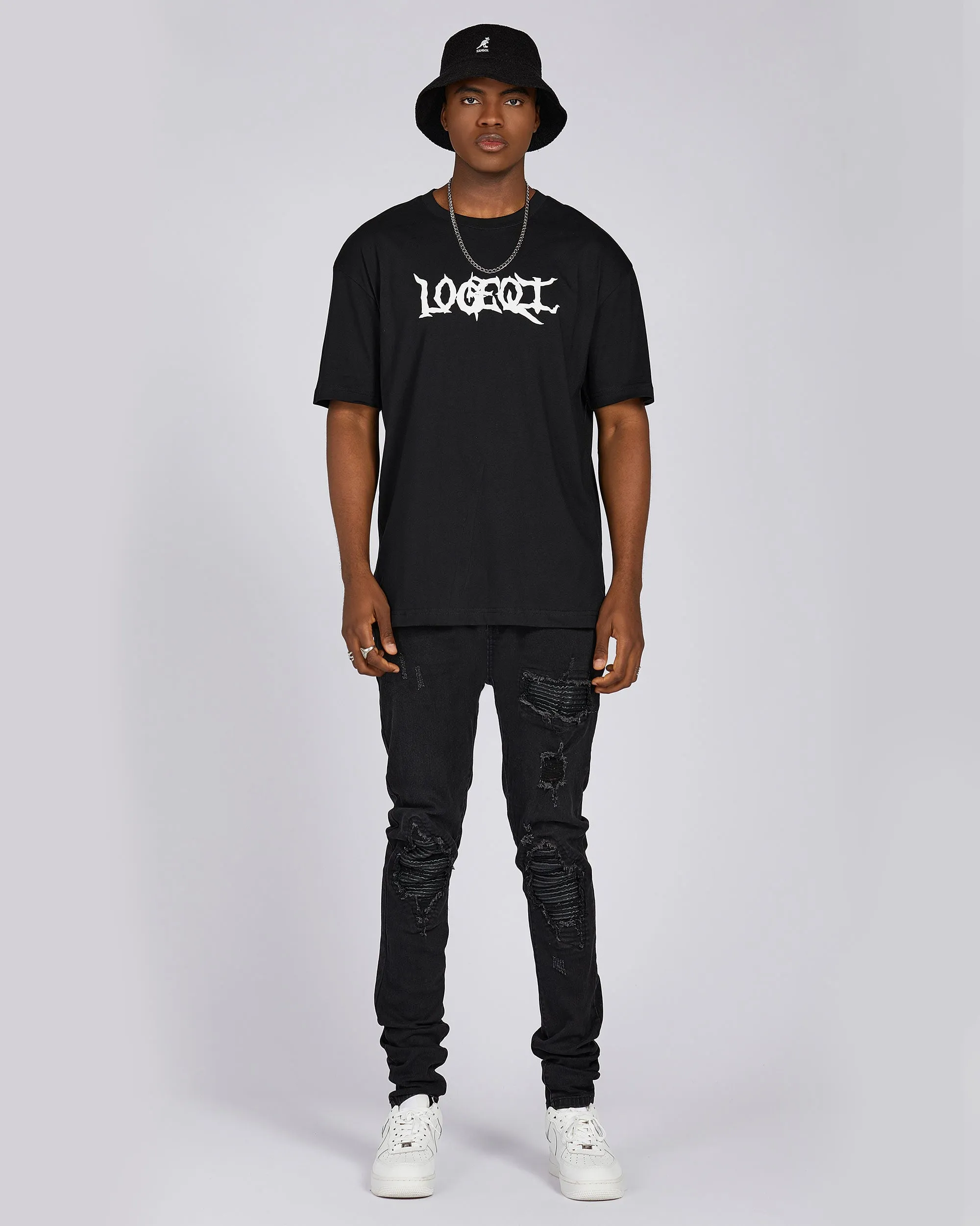 Distressed Logo Print Tee-Mexico Local Delivery