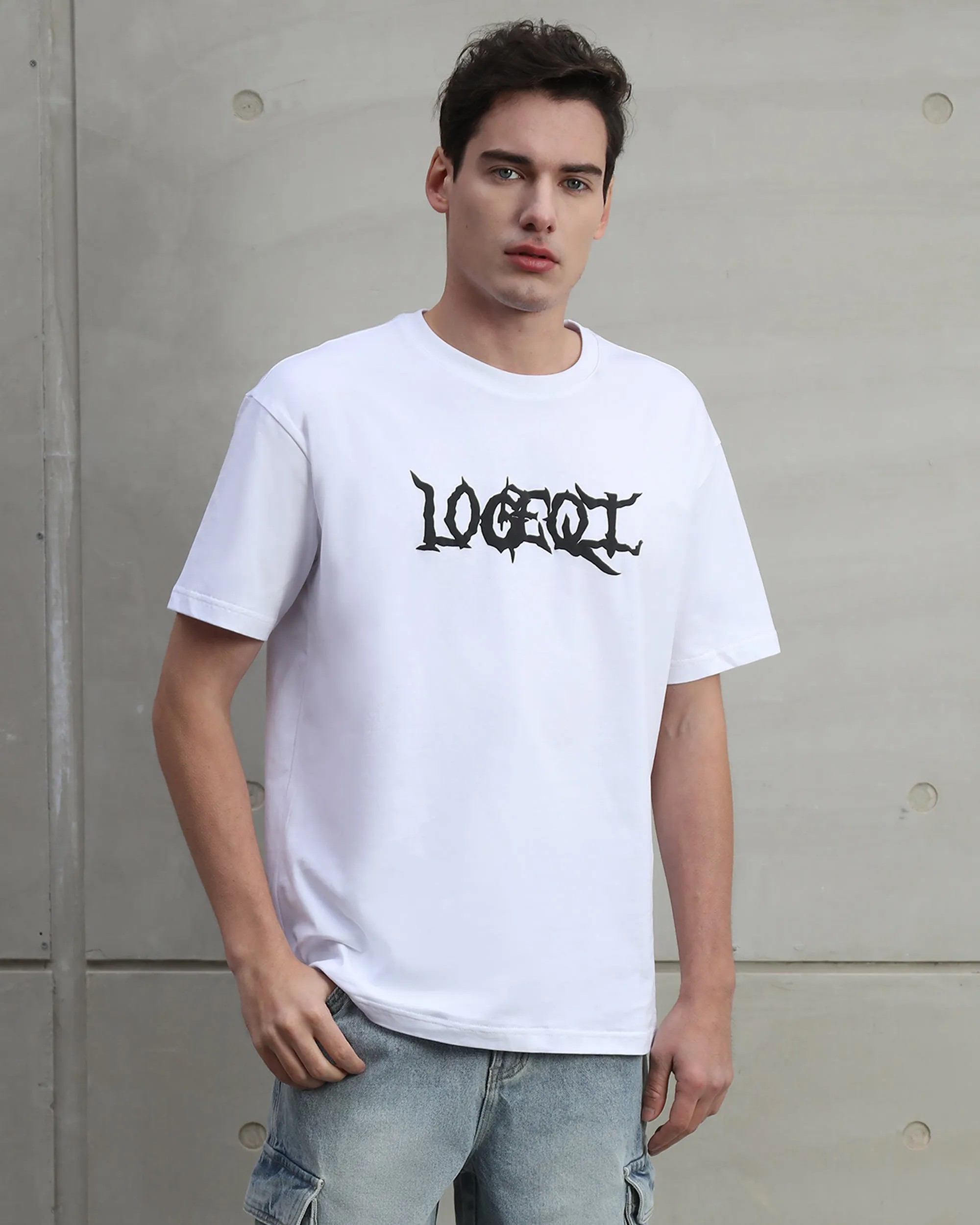 Distressed Logo Print Tee