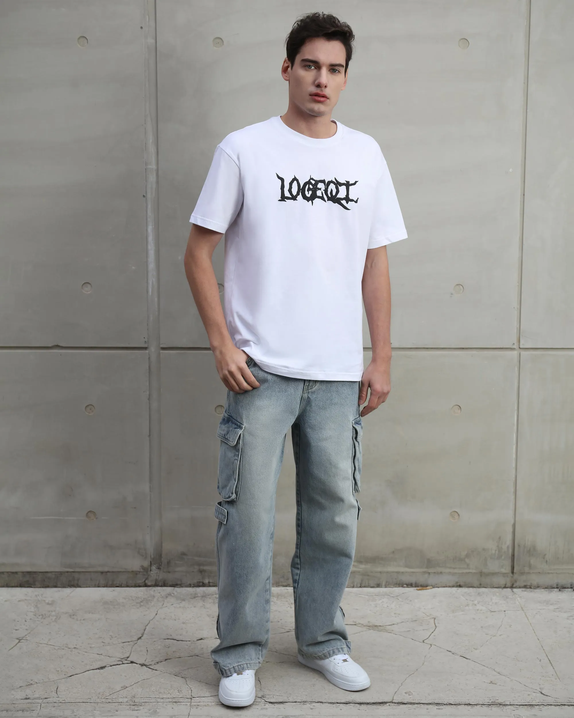 Distressed Logo Print Tee