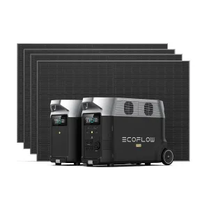 EcoFlow DELTA Pro Solar Generator   4 (Four) 400W Rigid Solar Panels   DELTA Pro Smart Extra Battery