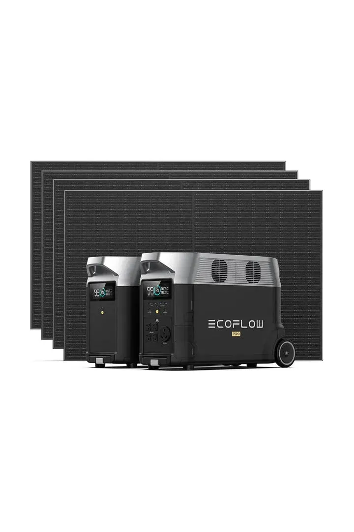 Ecoflow Delta Pro with Smart Extra Battery and Rigid 400W Solar Panel Bundle