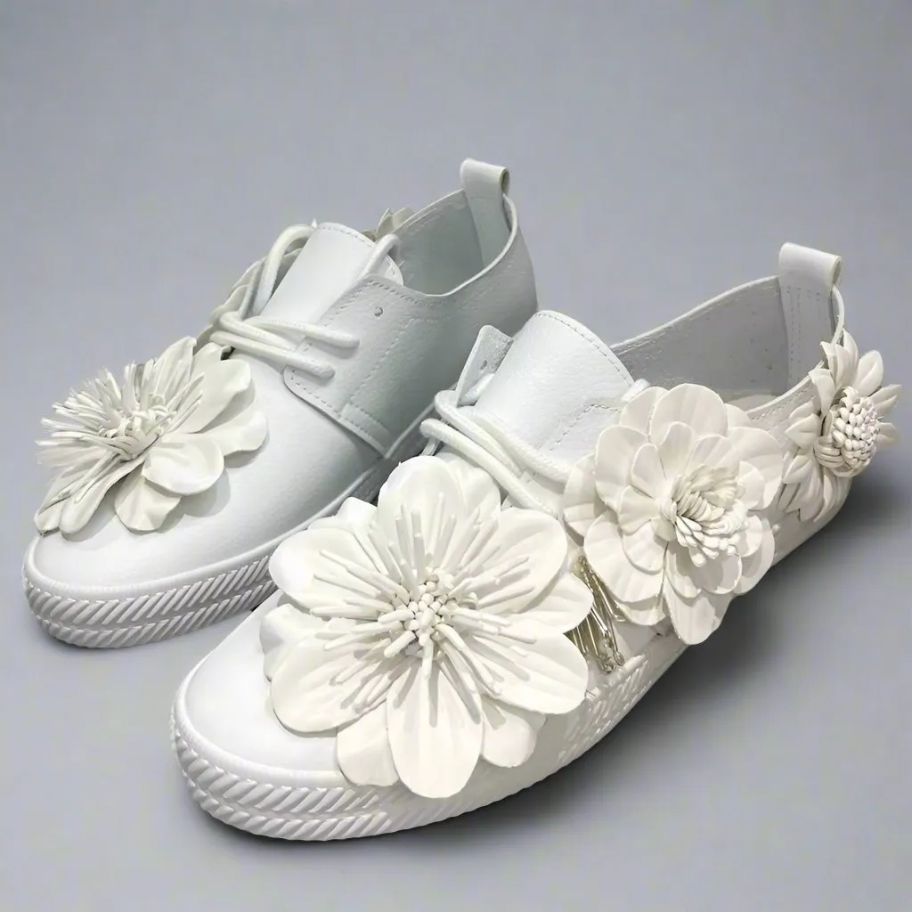 Edwina Floral Applique Casual Sneakers