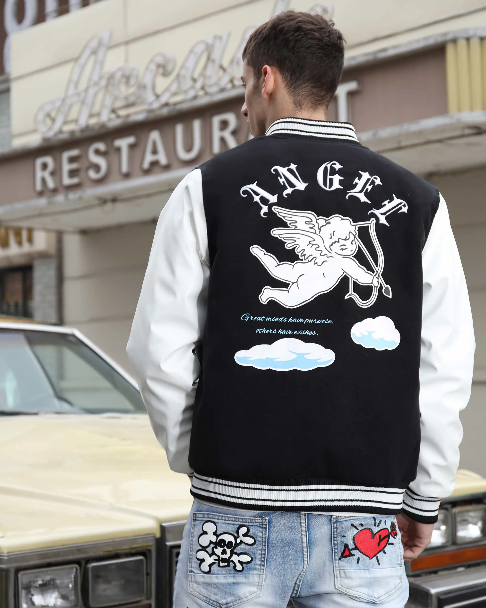 Embroidered Logo Baseball Jacket