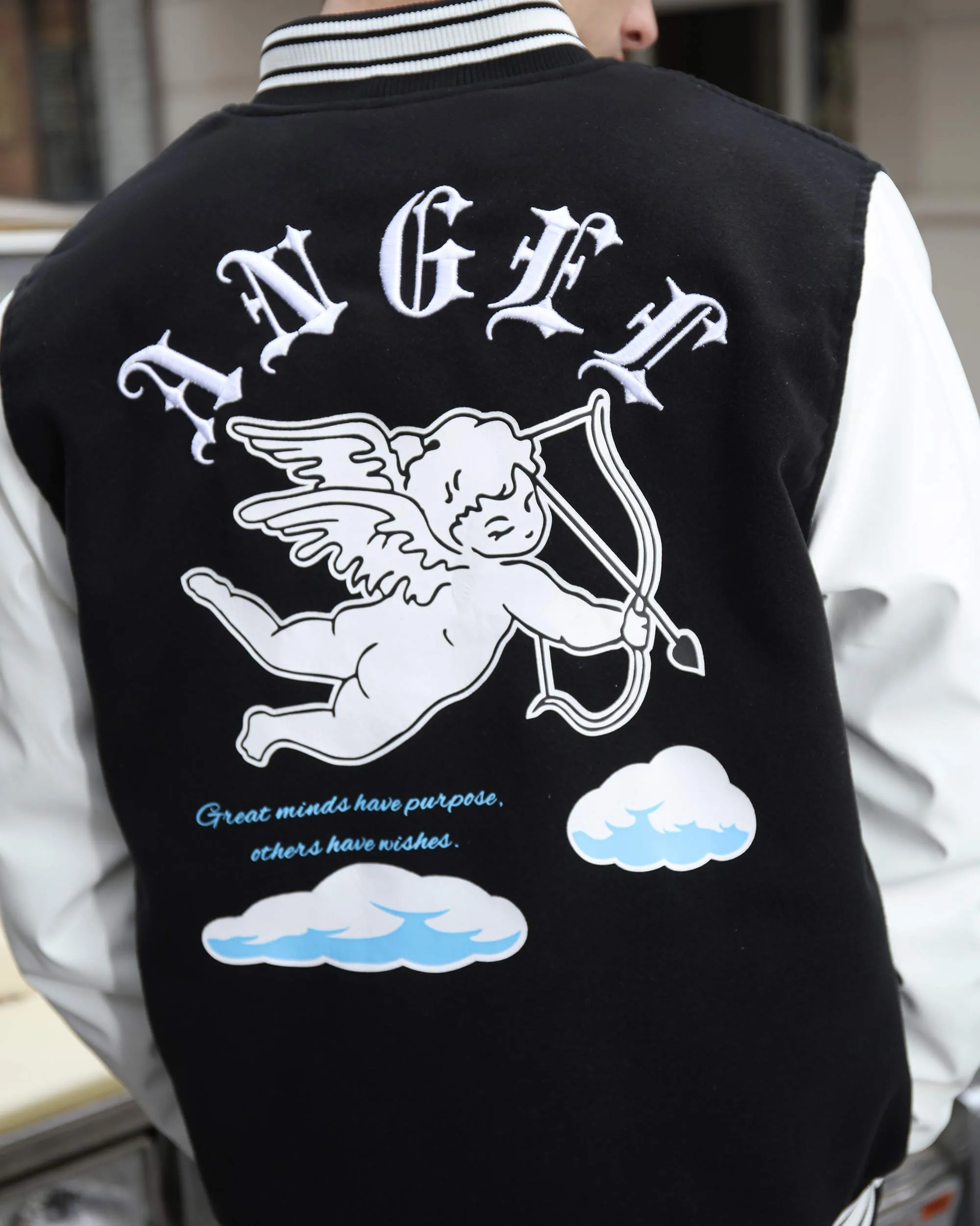 Embroidered Logo Baseball Jacket