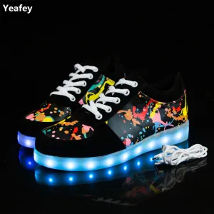 Fashionable Glow In The Dark USB Light Shoes